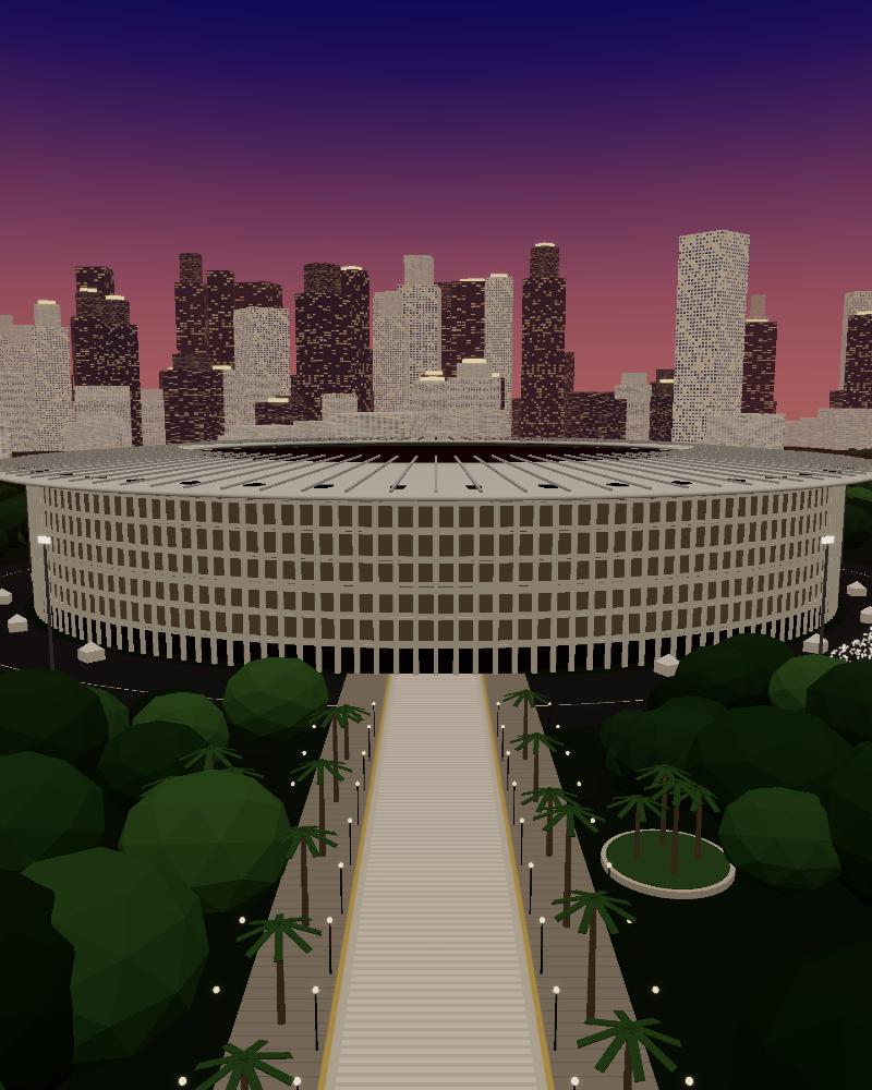 Stadion GBK dari udara saat senja